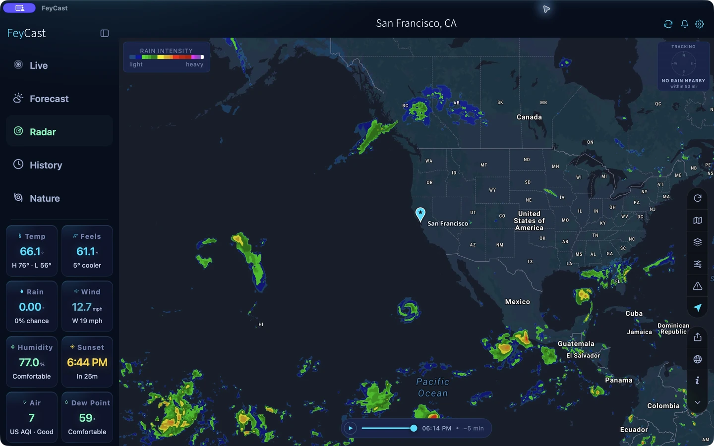FeyCast interactive radar map