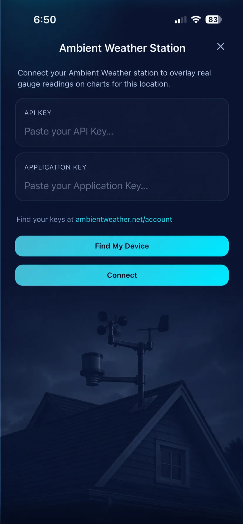 FeyCast personal weather station connection